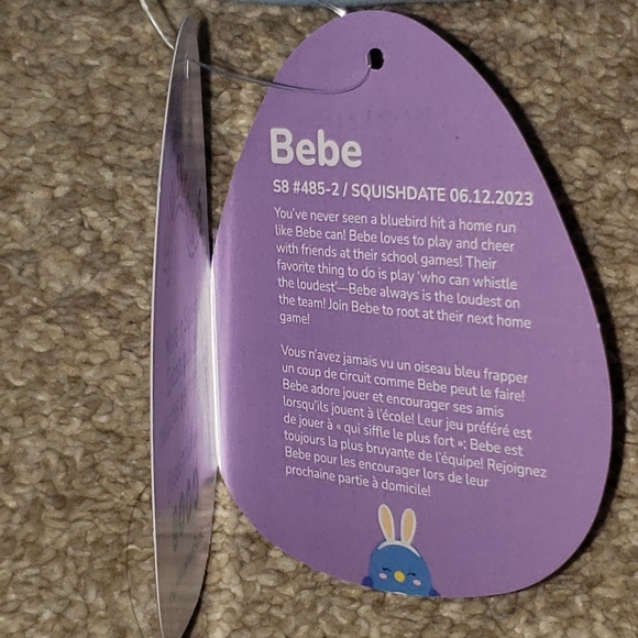 NWT‼️ Squishmallows Bebe the Easter Bluebird- Easter 2024 Collection - Picture 4 of 9